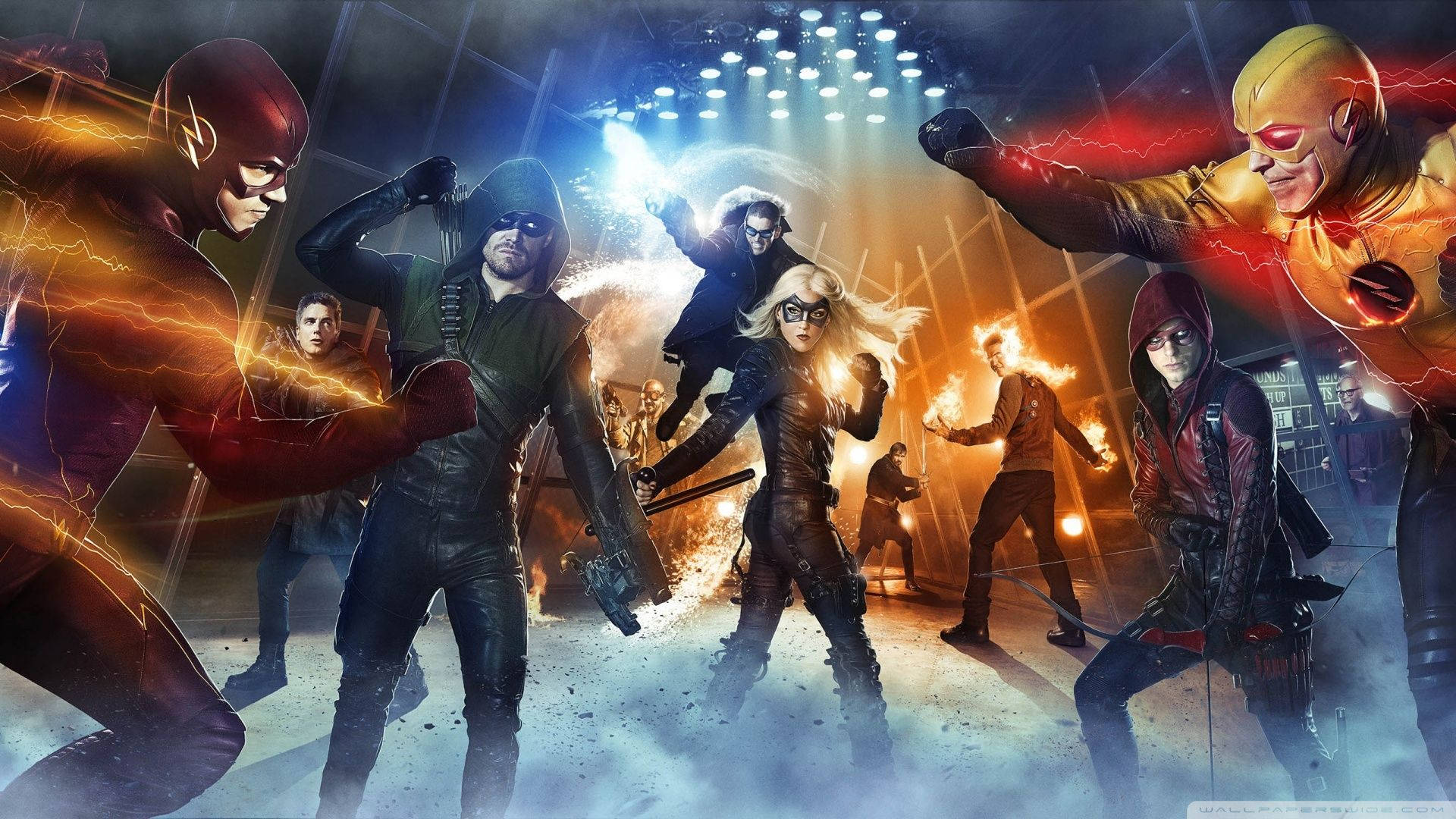 The Flash, superhumans, lightning effects, Full HD Desktop Wallpaper