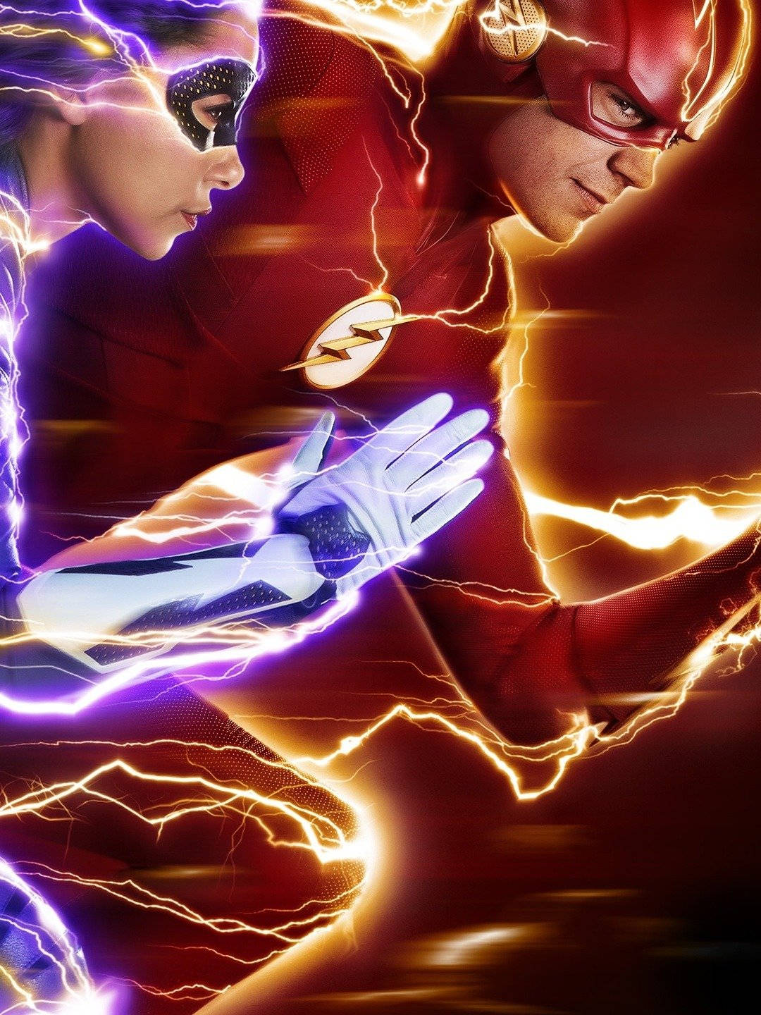 The Flash, female superhero, yellow lightning, HD Phone Wallpaper