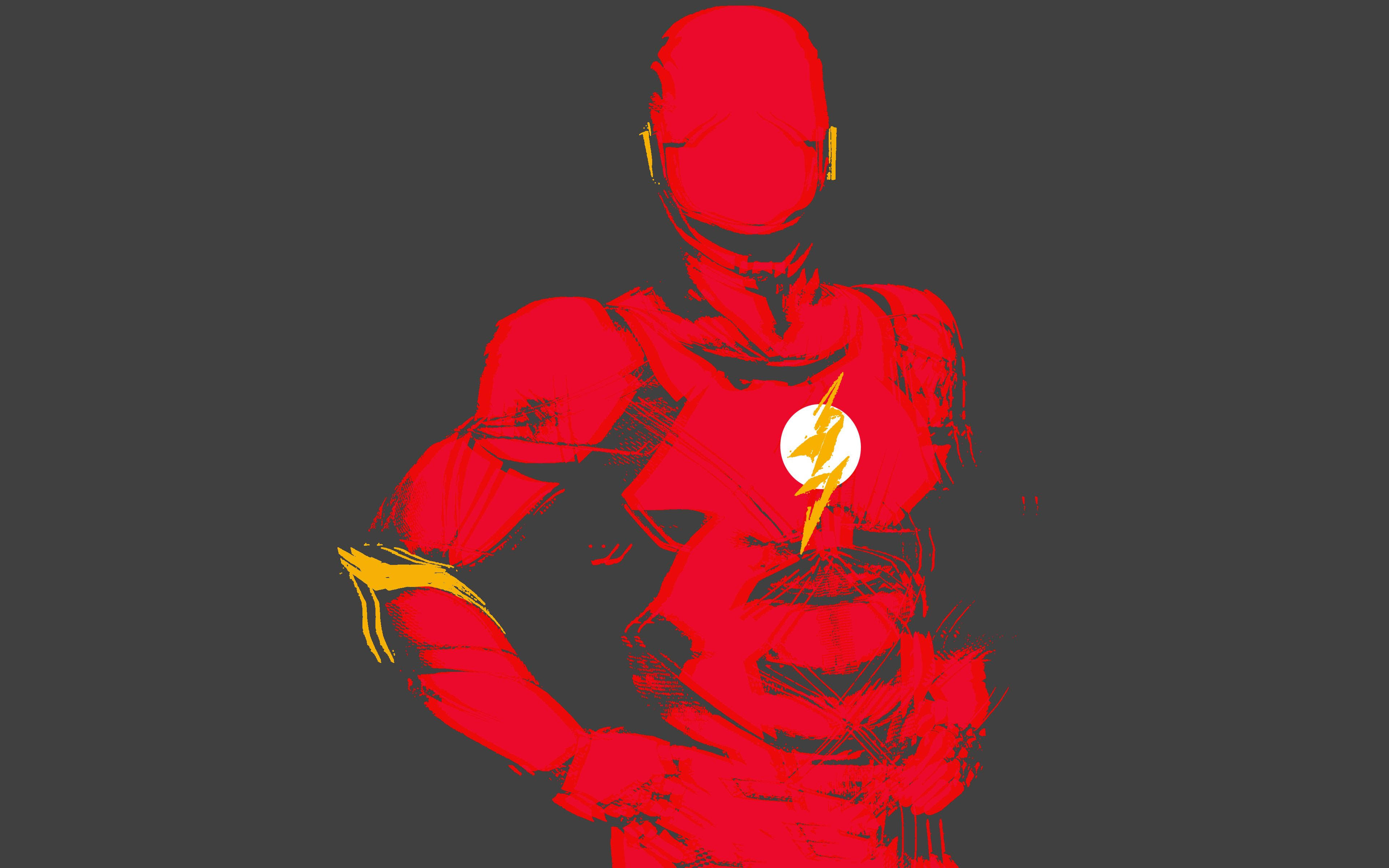 The Flash, red and yellow, lightning bolt emblem, 4K Desktop Wallpaper