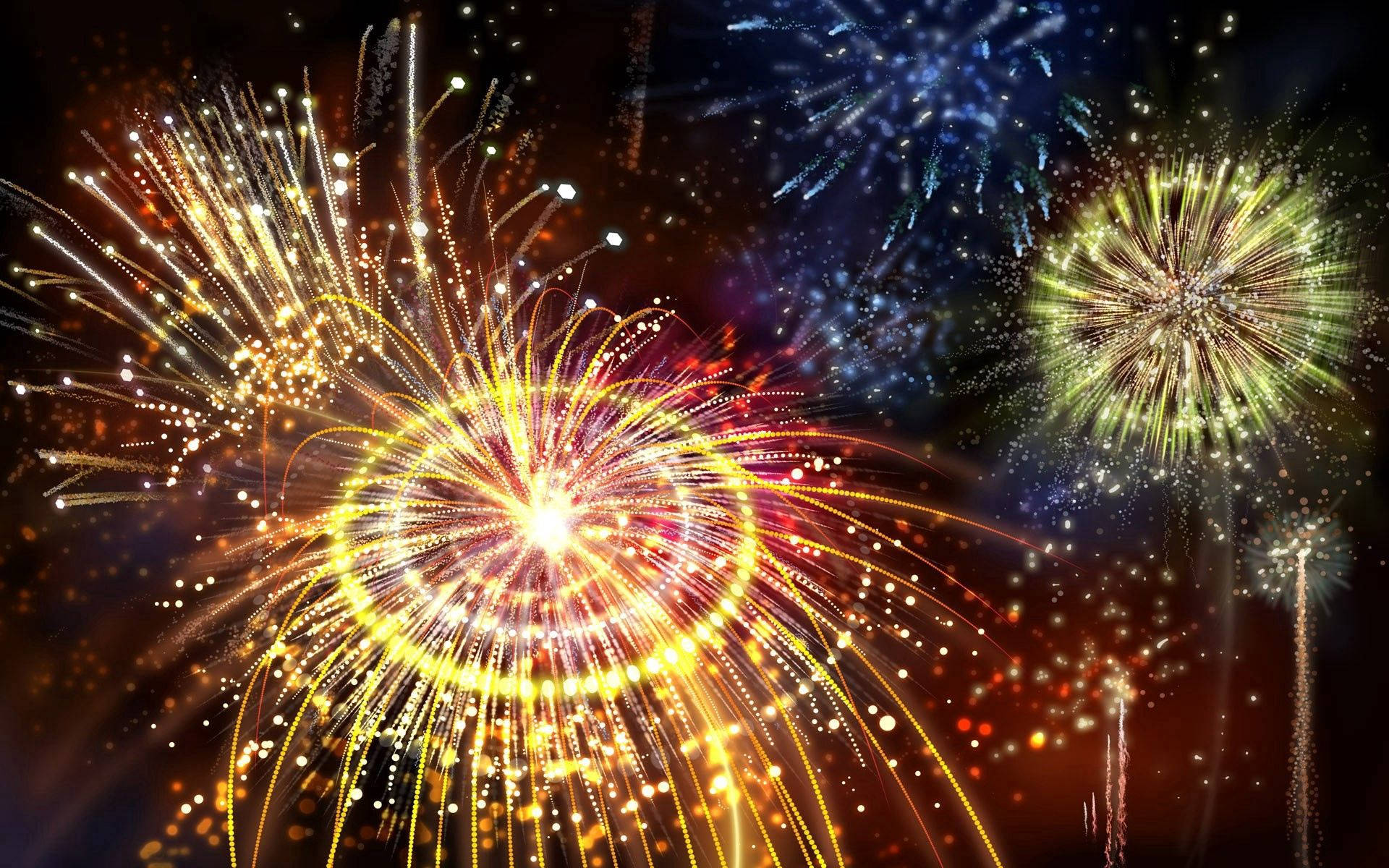 The Flash, fireworks, gold, Full HD Desktop Wallpaper