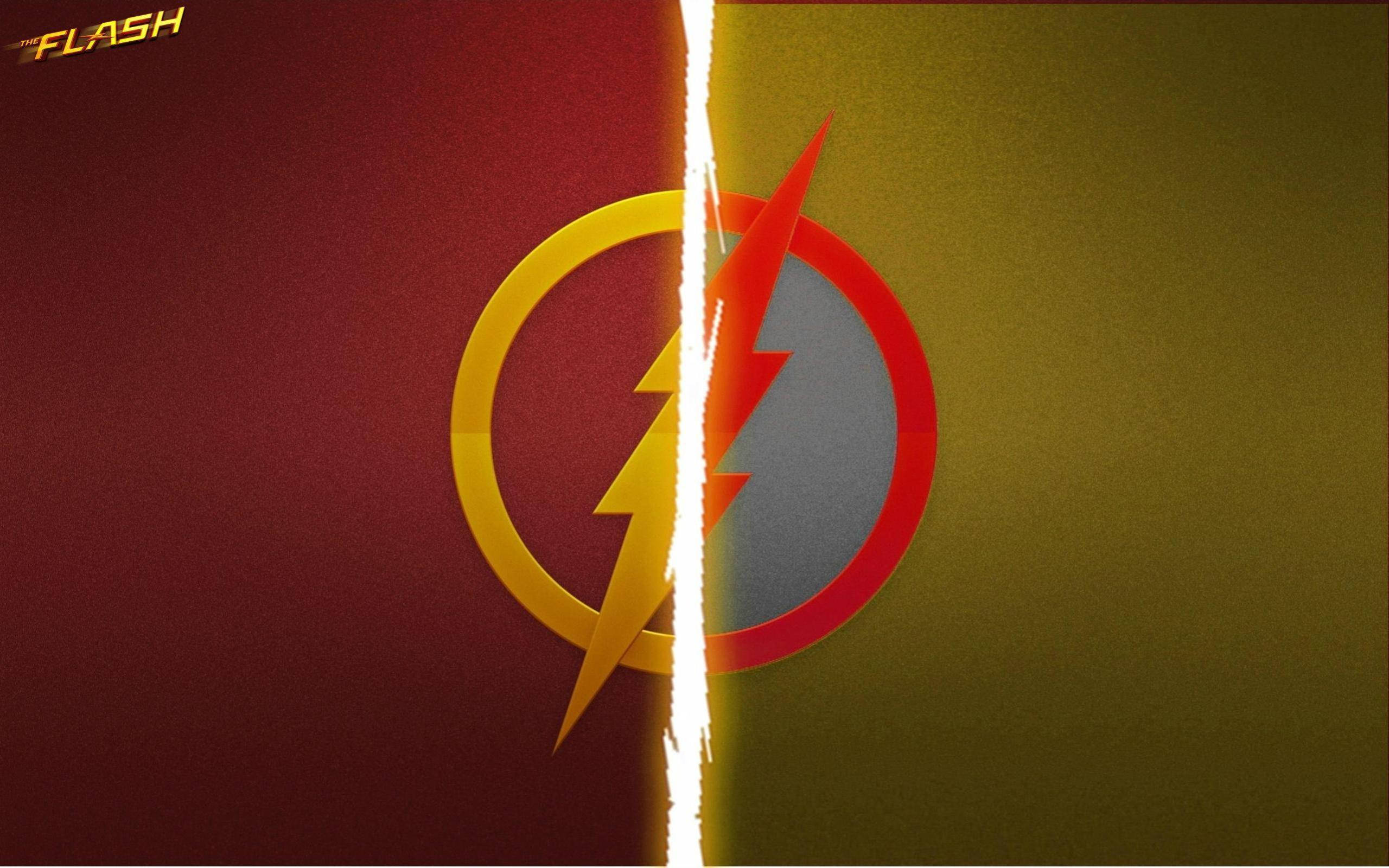 The Flash, lightning bolt, red background, 2K Desktop Wallpaper