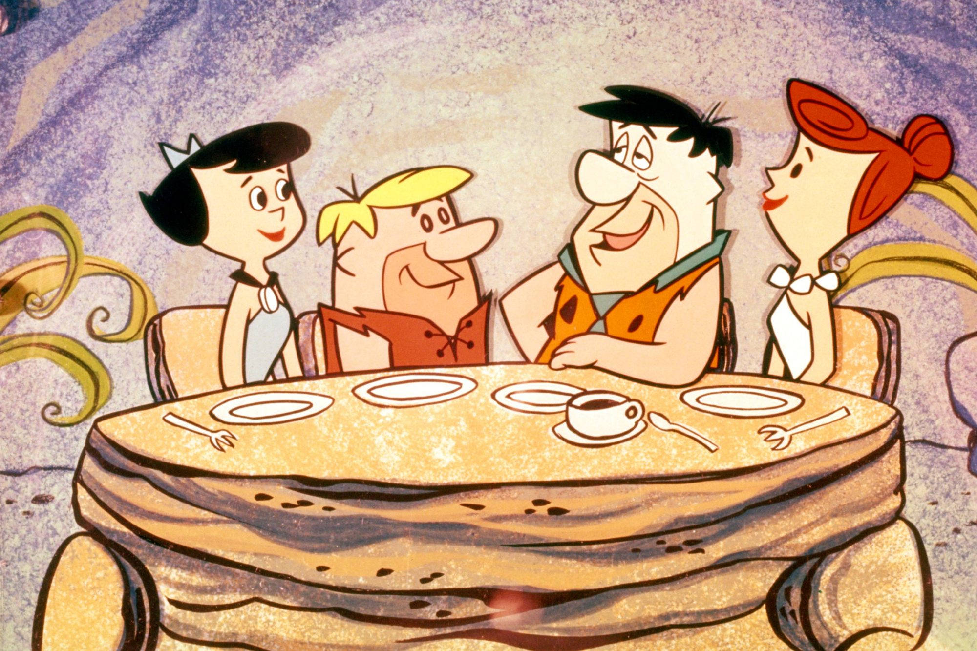The Flintstones, stone table, tea, Full HD Desktop Wallpaper