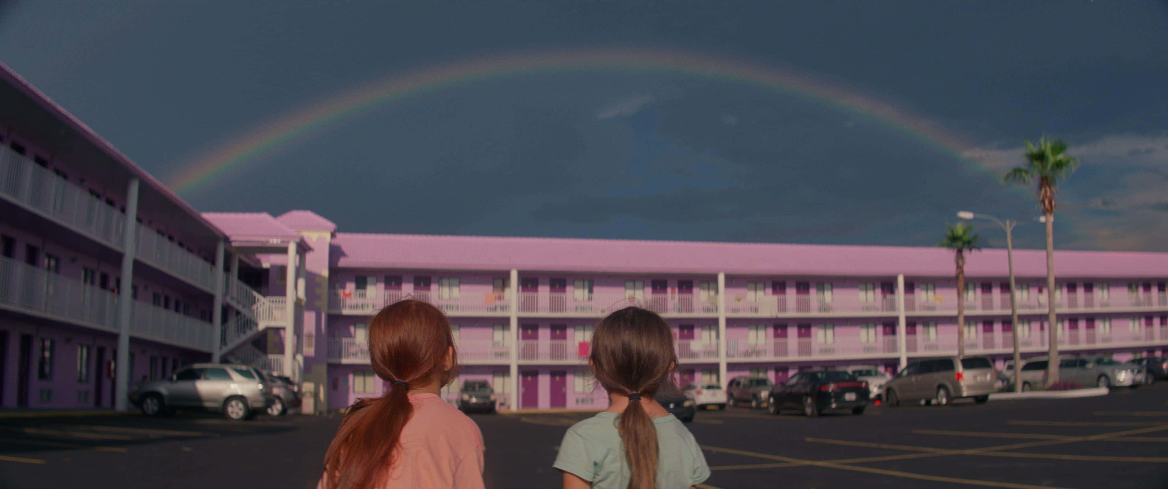 The Florida Project, rainbow, surreal pink motel, 4K Desktop Wallpaper