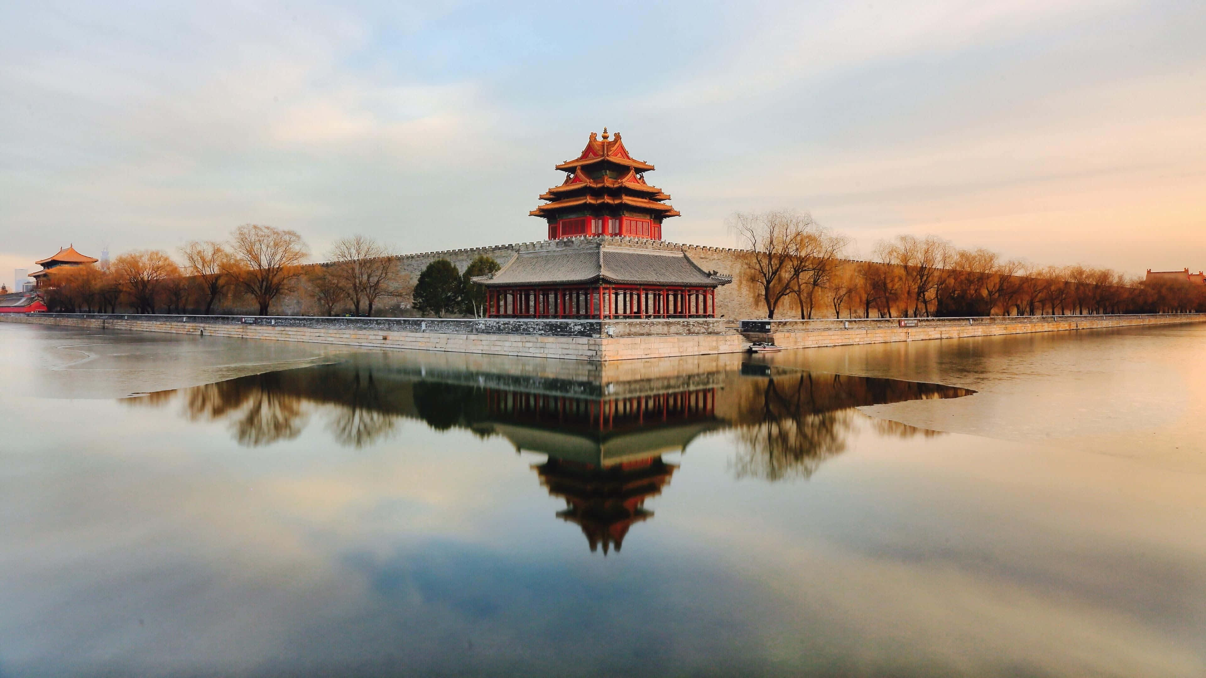 The Forbidden City, red roofs, grey tiles, 4K Desktop Wallpaper