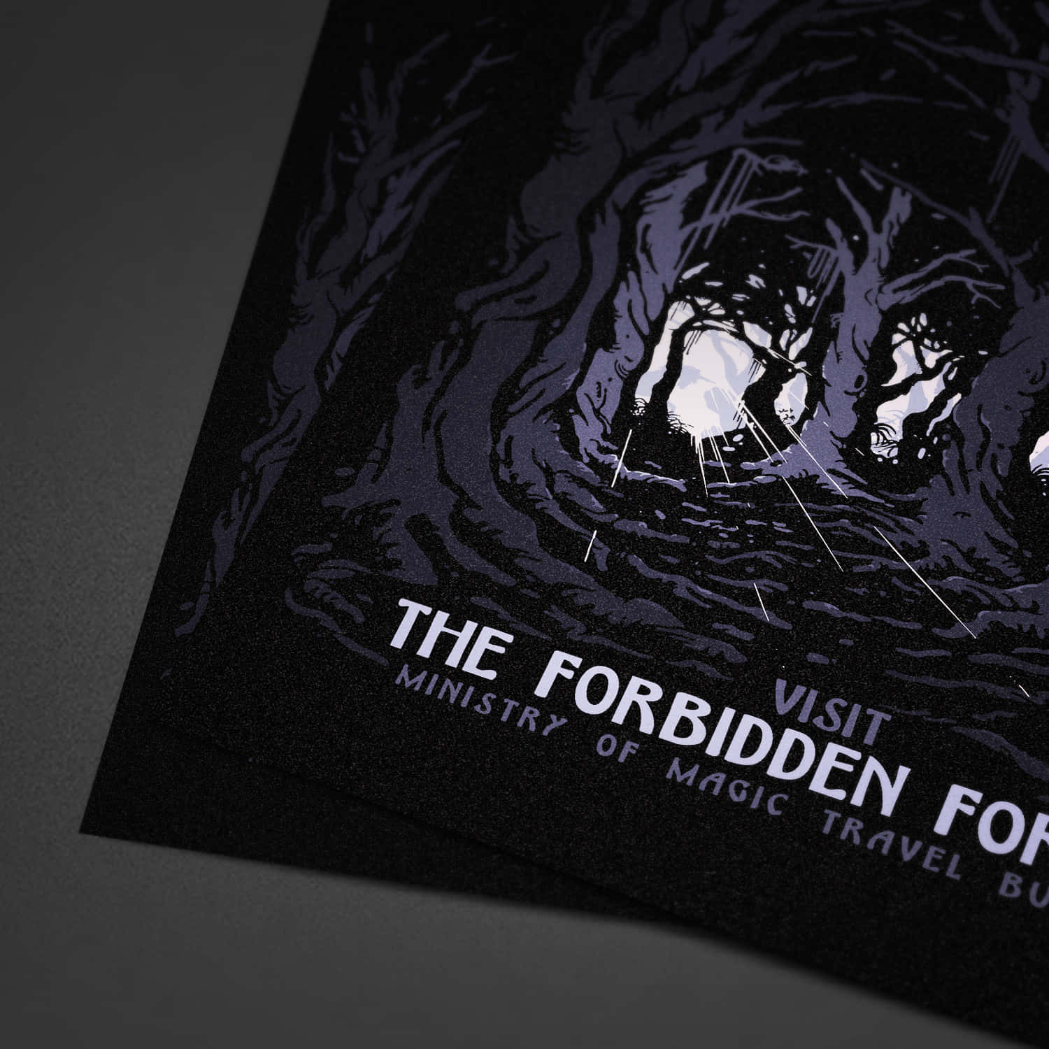 The Forbidden Forest, glowing light, mysterious tunnel, HD Desktop Wallpaper