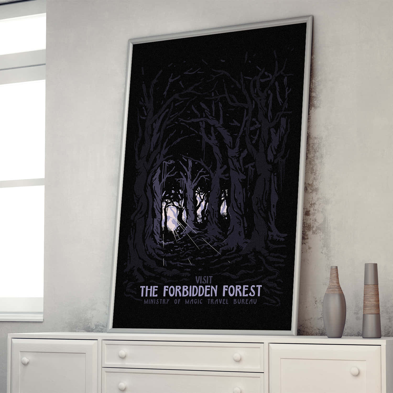 The Forbidden Forest, dark purple, glowing eyes, HD Desktop Wallpaper