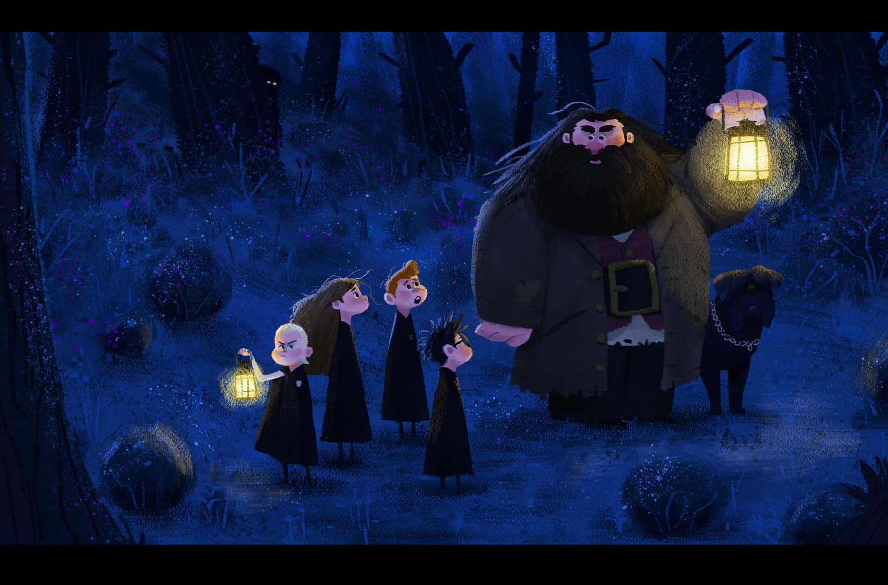 The Forbidden Forest, bearded man, lantern, HD Desktop Wallpaper