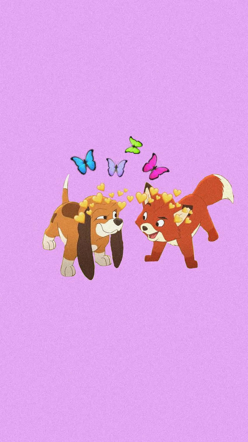 The fox and the hound, beagle, fox, HD Phone Wallpaper