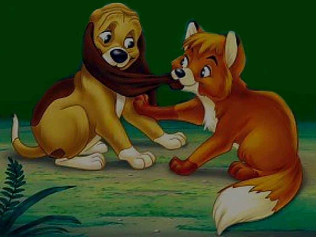 The Fox and The Hound, fox, puppy, SD Desktop Wallpaper