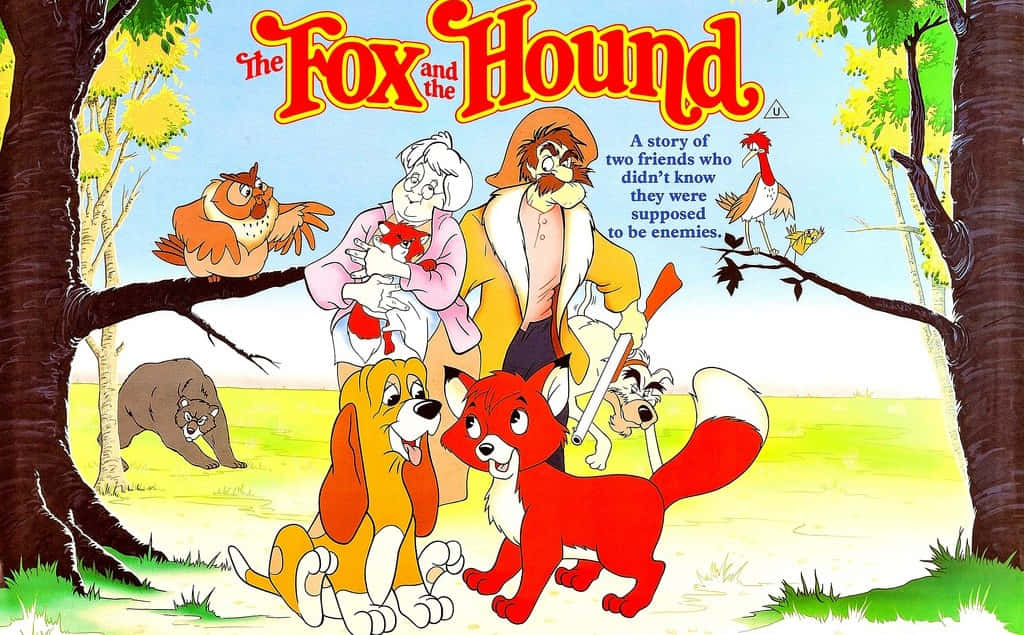 The Fox and the Hound, red fox, yellow hound, SD Desktop Wallpaper