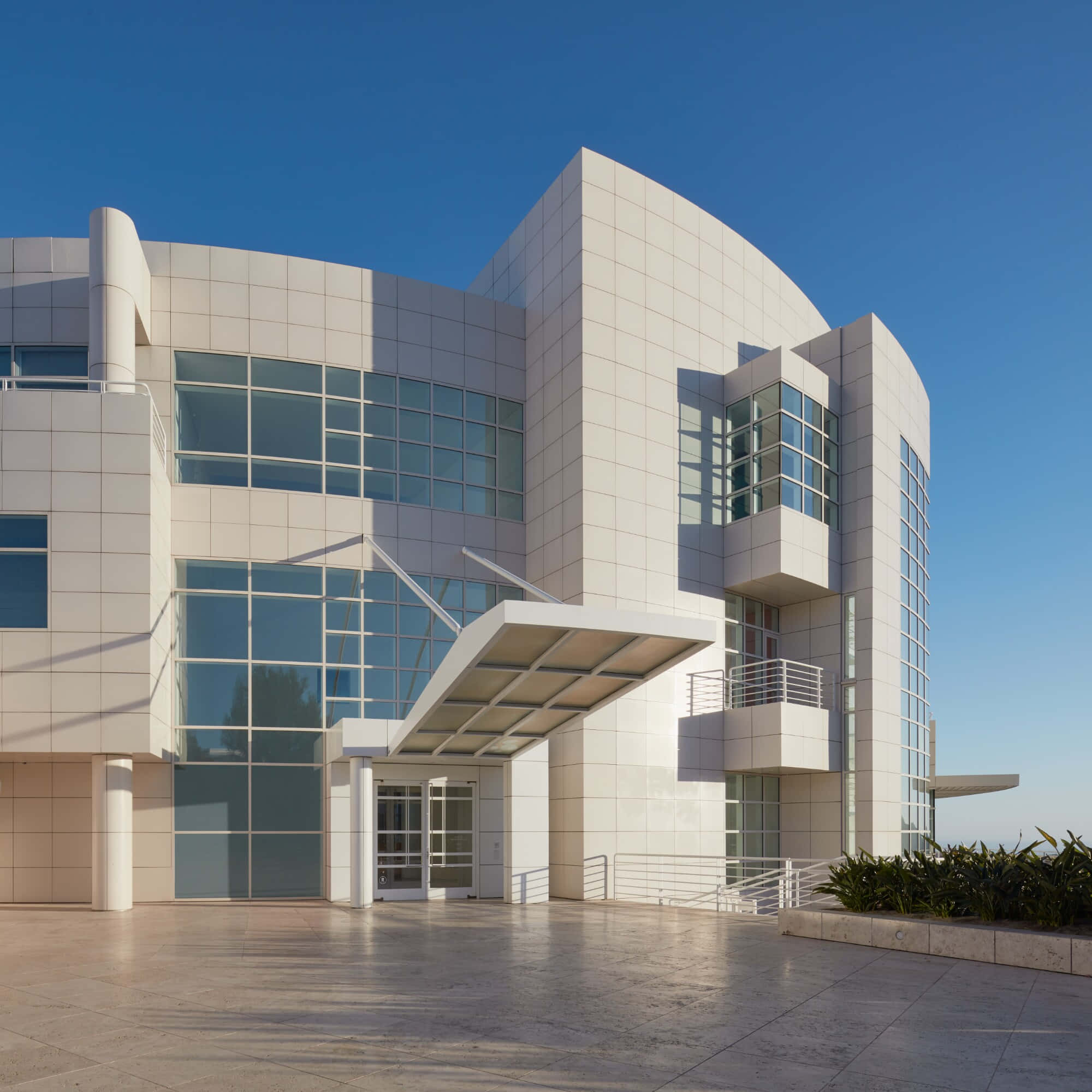 Getty Center, modern architecture, white and glass building, Full HD Desktop Wallpaper