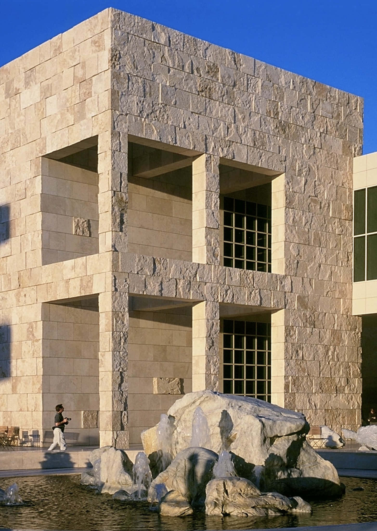 Getty Center, architecture, fountain, Full HD Phone Wallpaper