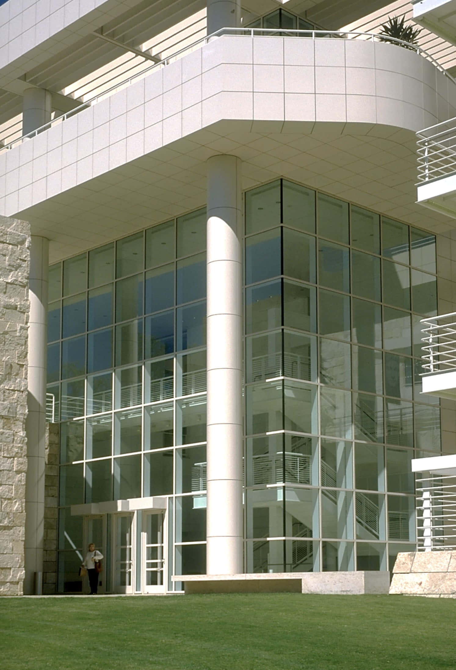 Getty Center, architecture exterior, modern glass and stone building, Full HD Phone Wallpaper