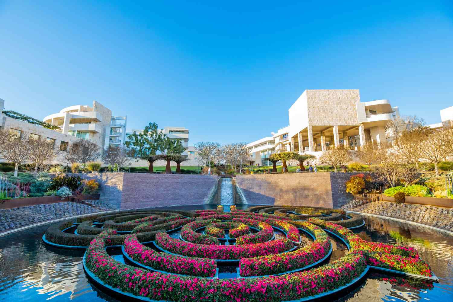 Getty Center, gardens, architecture, HD Desktop Wallpaper