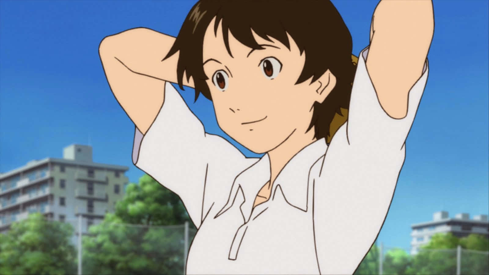 The Girl Who Leapt Through Time, white shirt, bright blue sky, HD Desktop Wallpaper