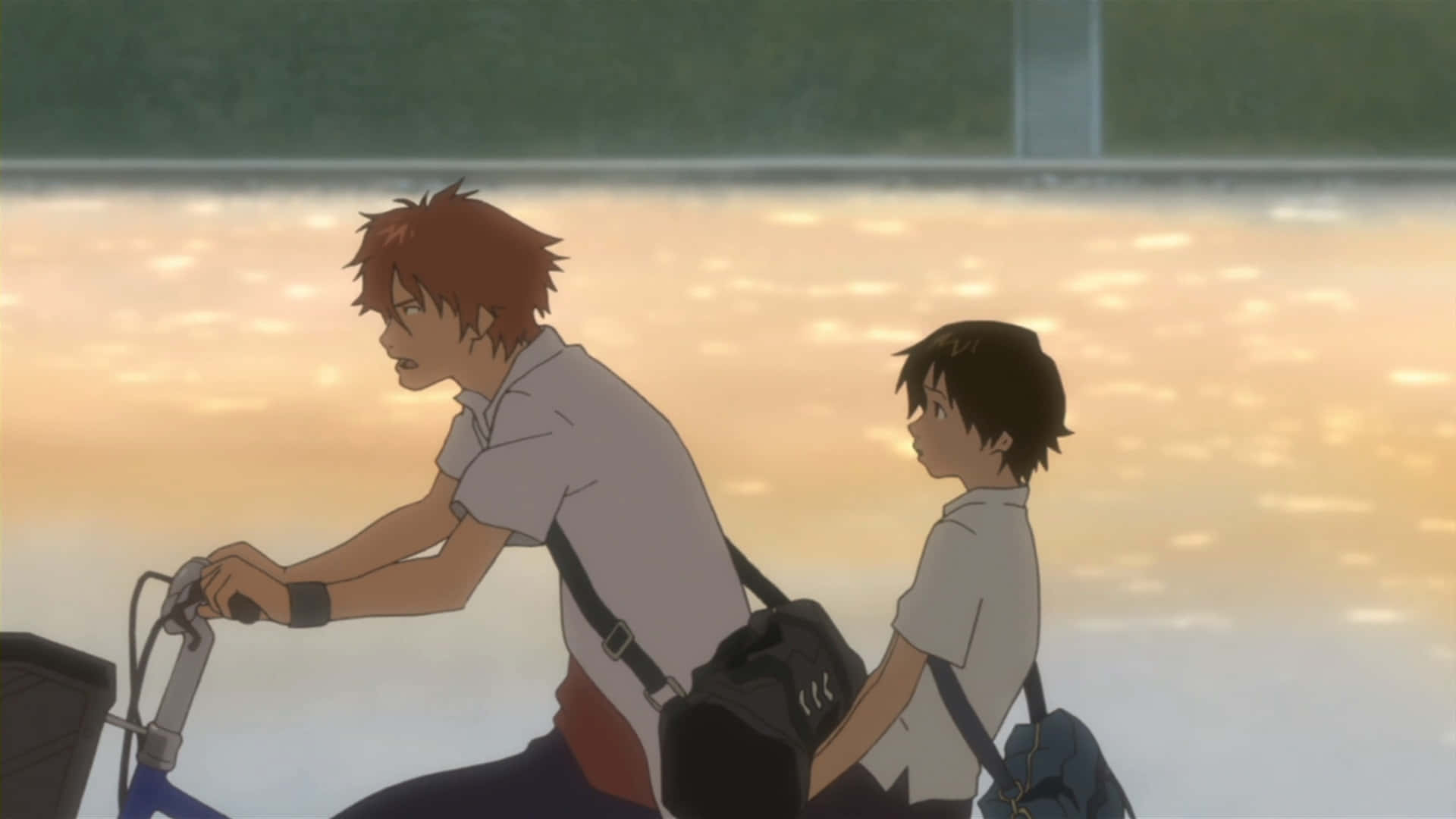 The Girl Who Leapt Through Time, golden sunset, shimmering waterway, Full HD Desktop Wallpaper