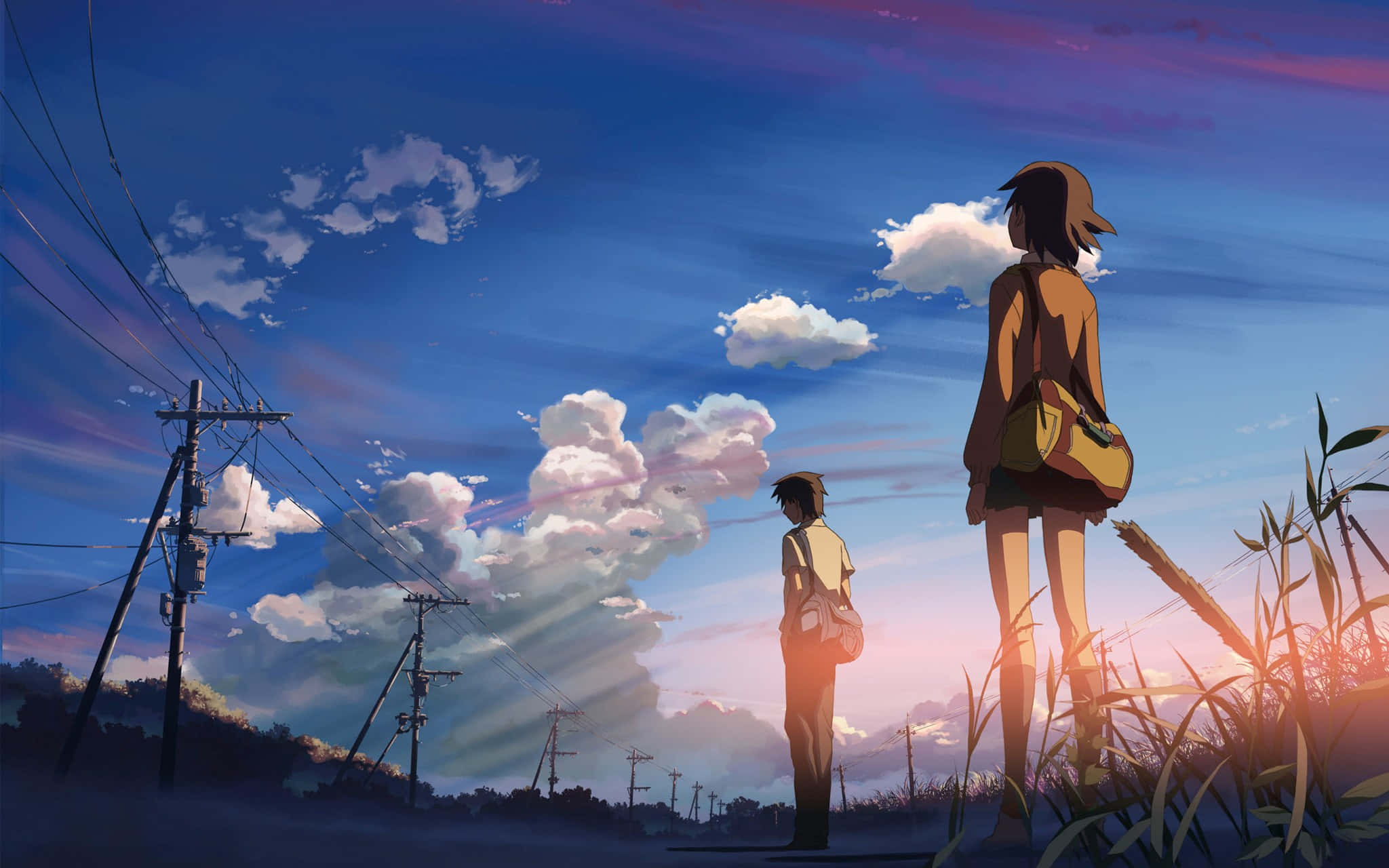 The Girl Who Leapt Through Time, sunset, roadside, Full HD Desktop Wallpaper