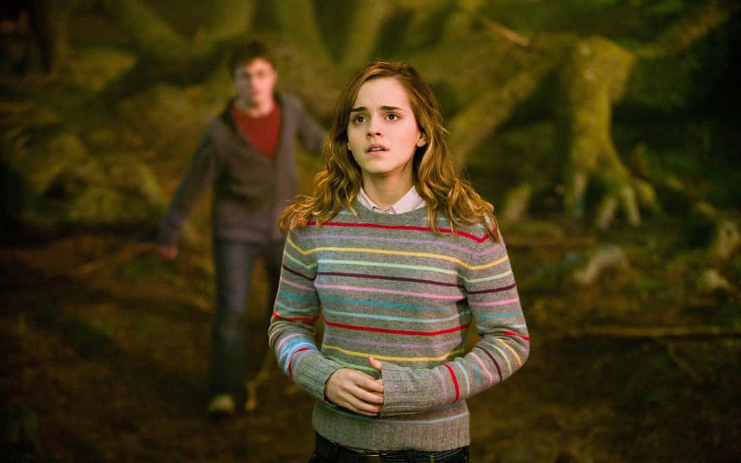 The Goblet of Fire, young woman, colorful striped sweater, SD Desktop Wallpaper