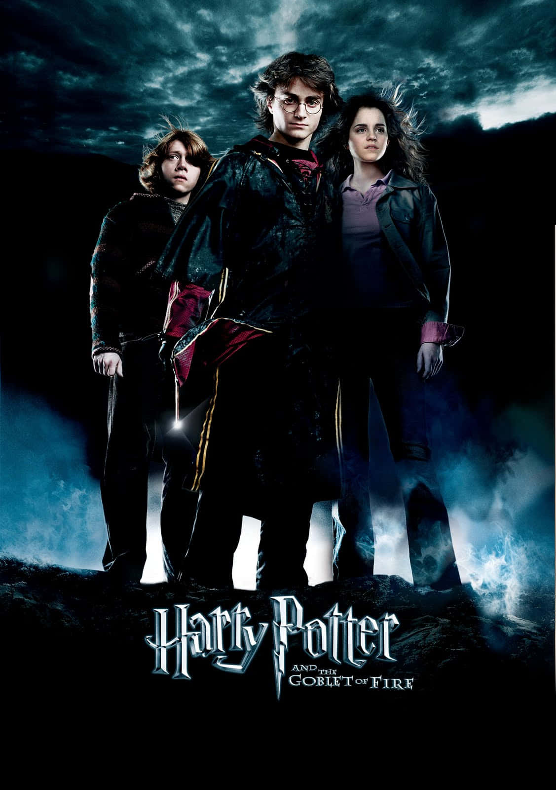 The Goblet Of Fire, stormy night sky, glowing magical lights, HD Phone Wallpaper