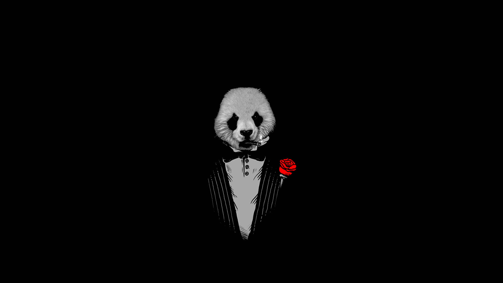 The Godfather, panda, tuxedo, Full HD Desktop Wallpaper