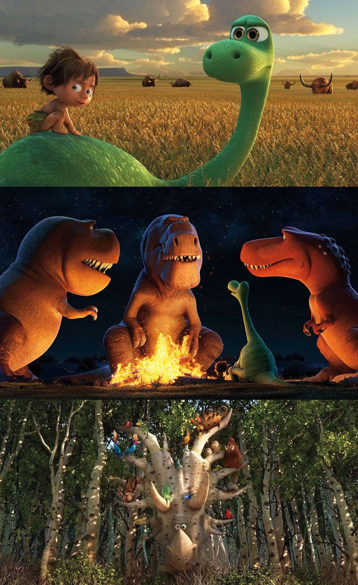 The Good Dinosaur, green long-necked dinosaur, golden field, SD Phone Wallpaper