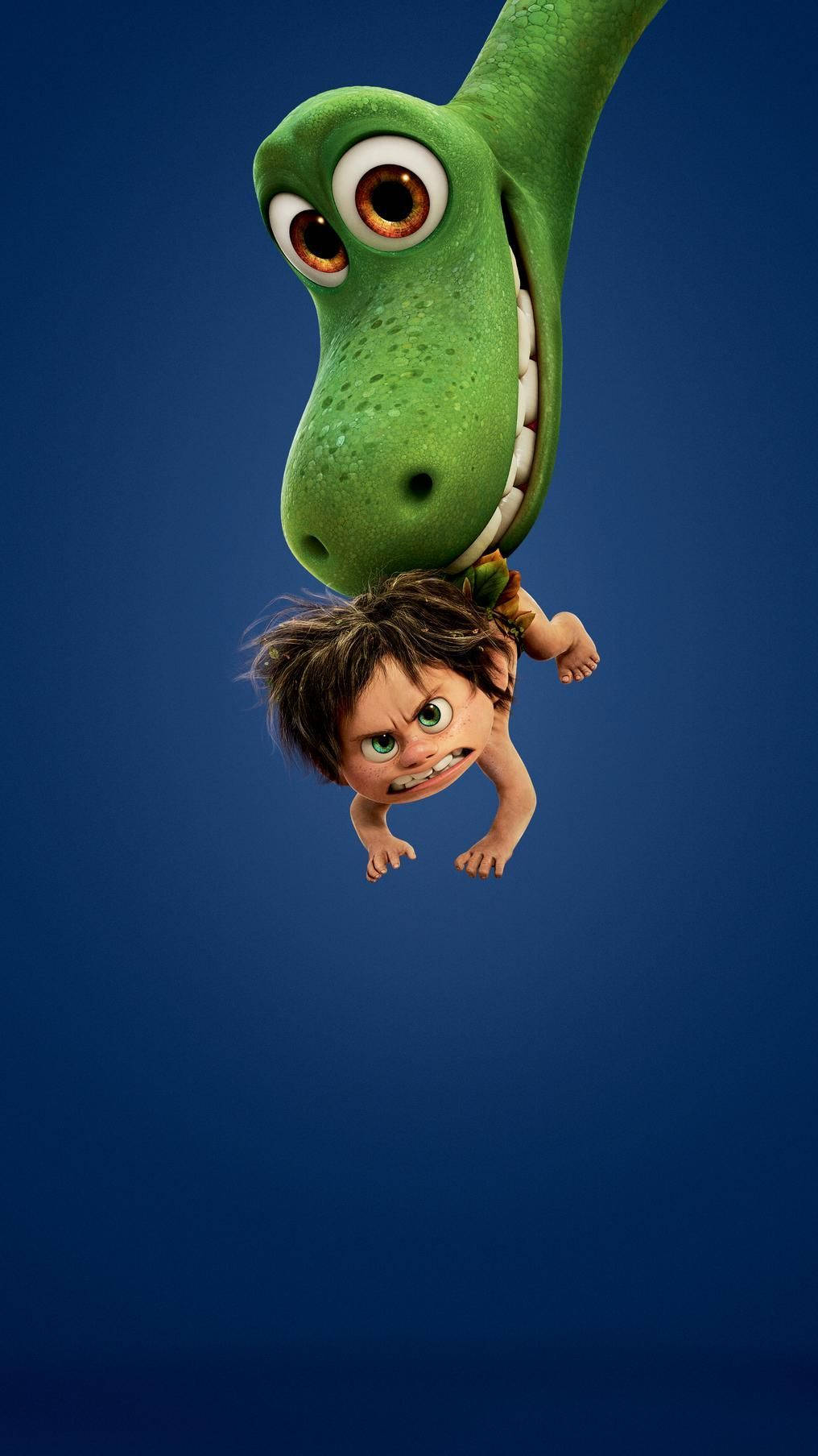 The Good Dinosaur, blue background, green animated dinosaur, HD Phone Wallpaper