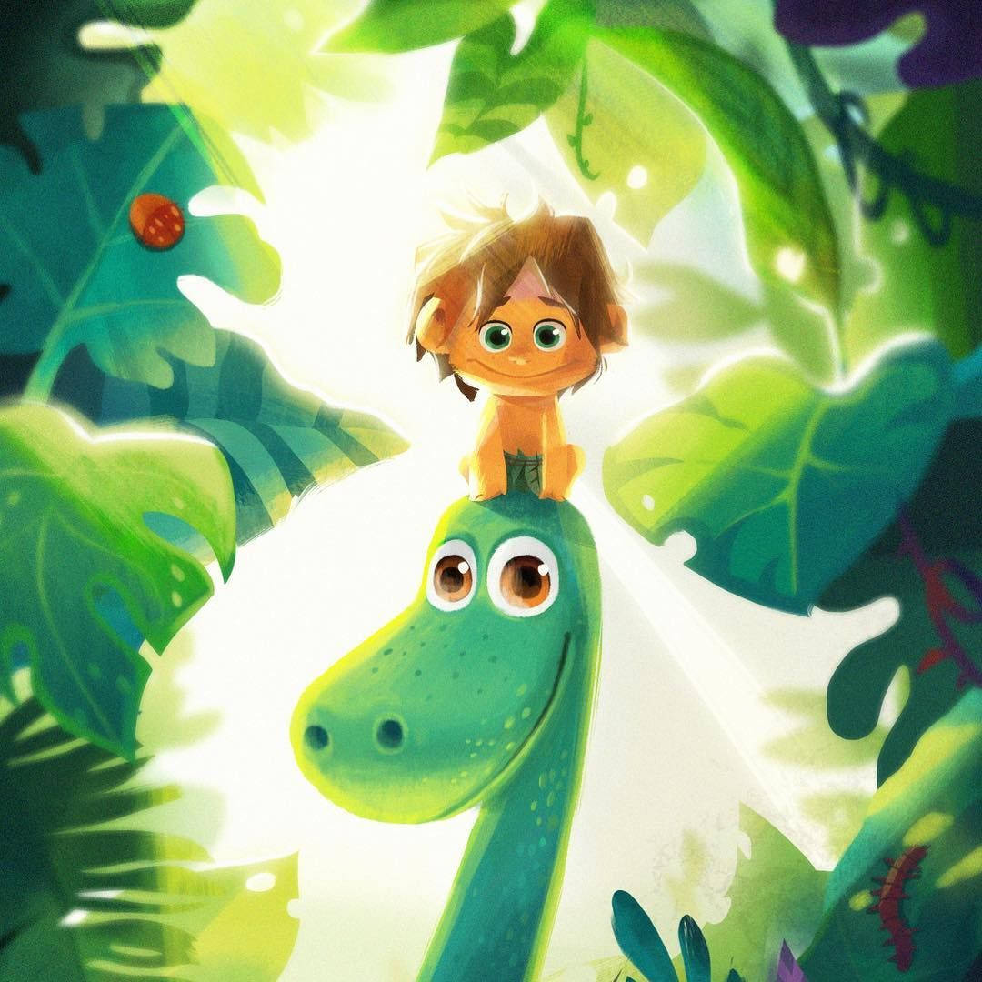 The Good Dinosaur, sunshine, green dinosaur, SD Desktop Wallpaper