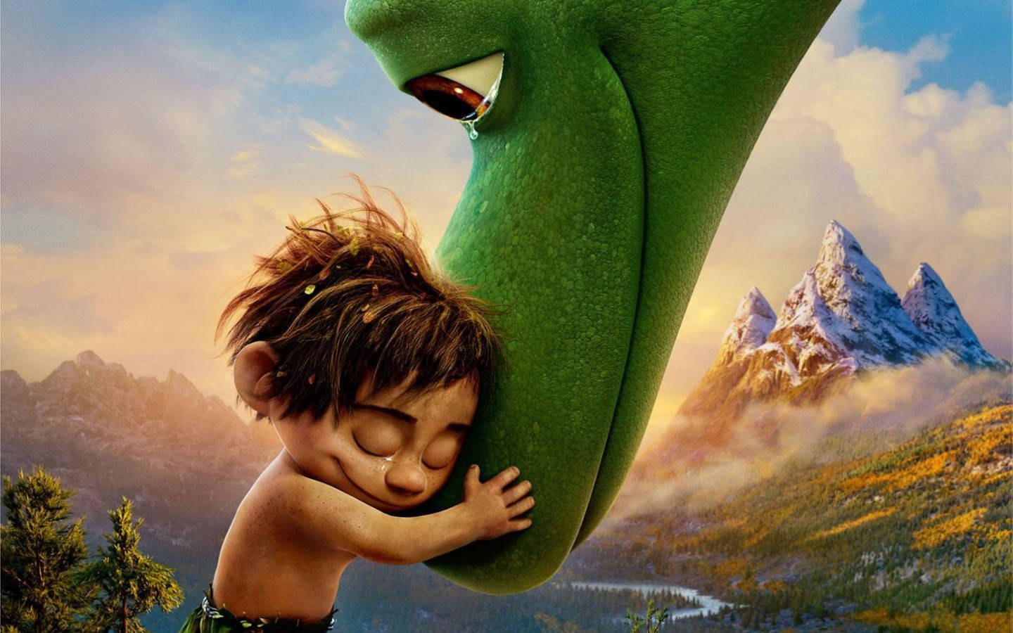 The Good Dinosaur, young boy, giant green dragon, HD Desktop Wallpaper