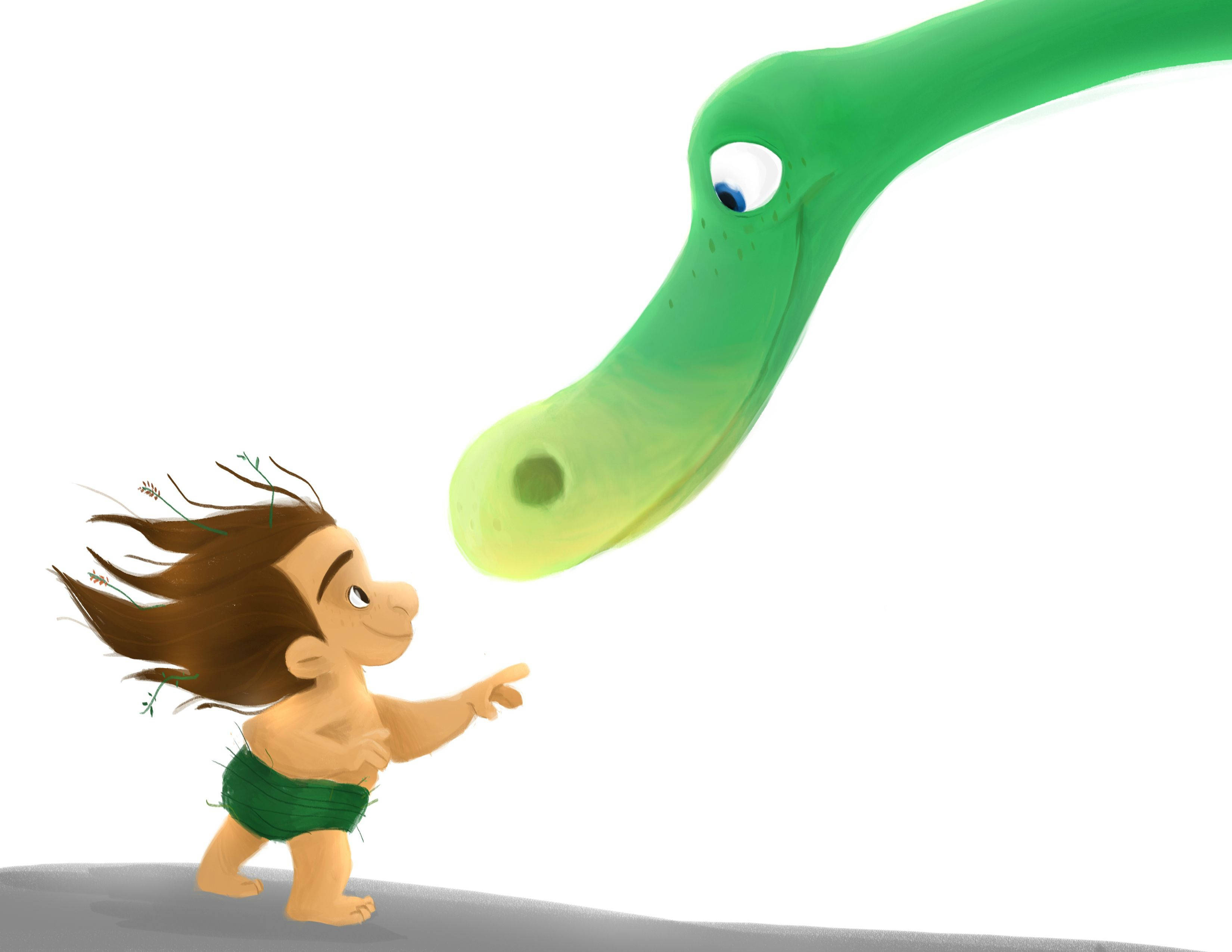 The Good Dinosaur, caveman, giant friendly green snake, 2K Desktop Wallpaper