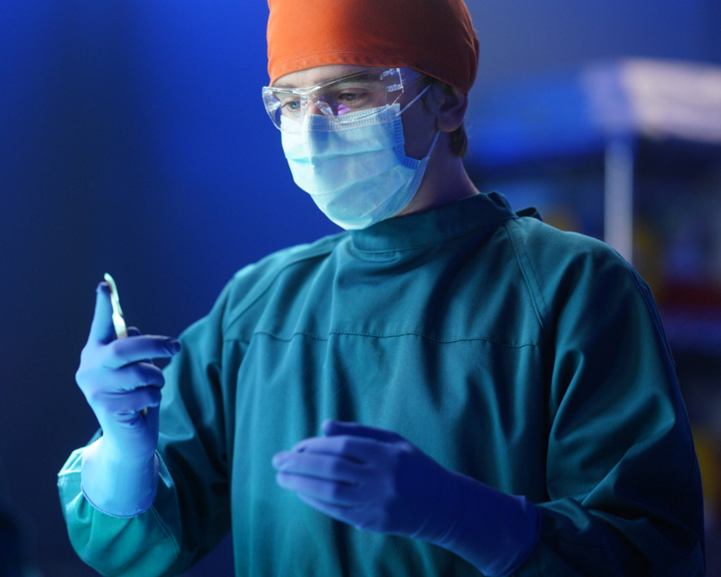 The Good Doctor, teal scrubs, orange cap, Full HD Desktop Wallpaper