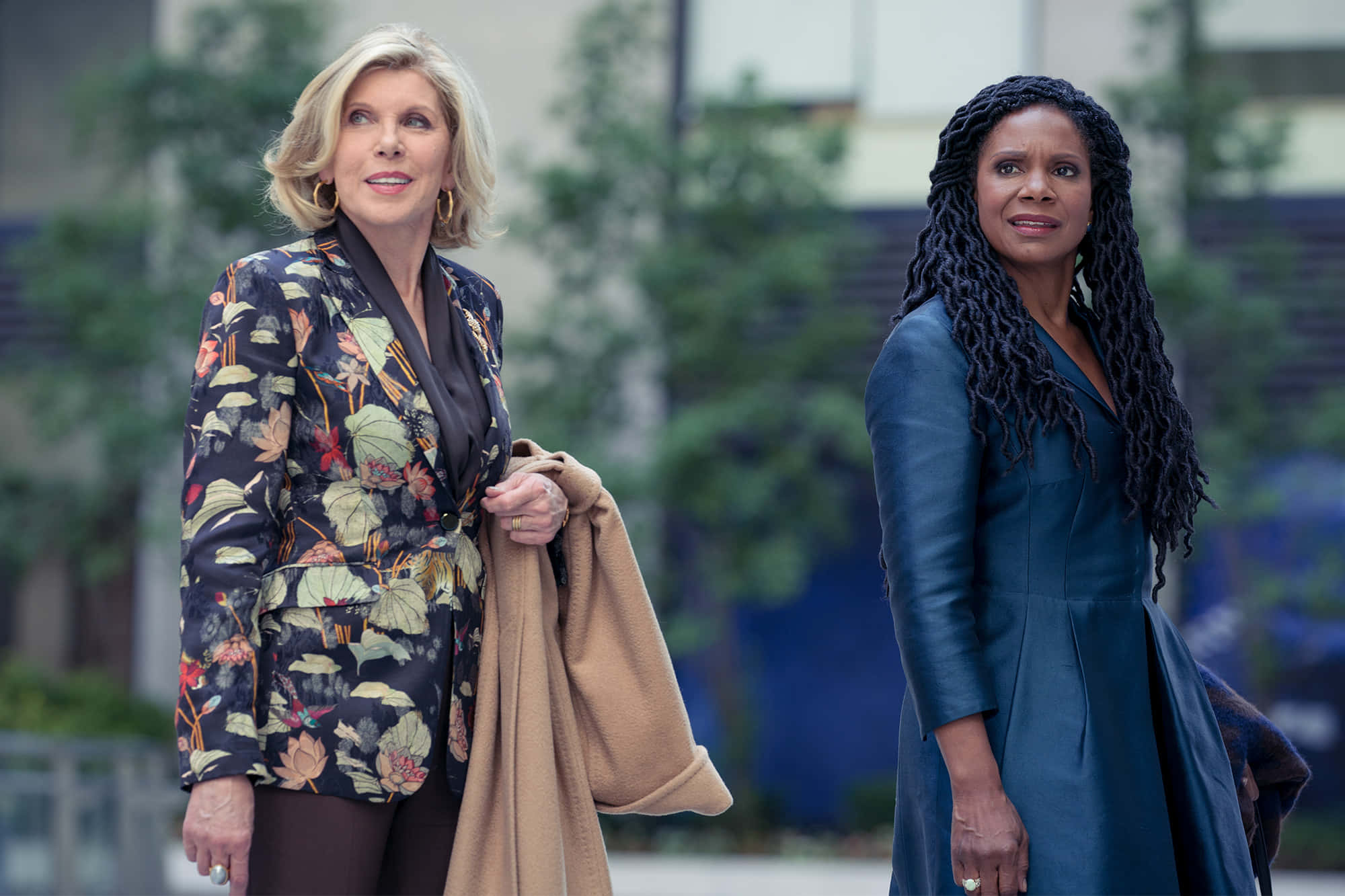 The Good Fight, floral blazer, beige coat, Full HD Desktop Wallpaper