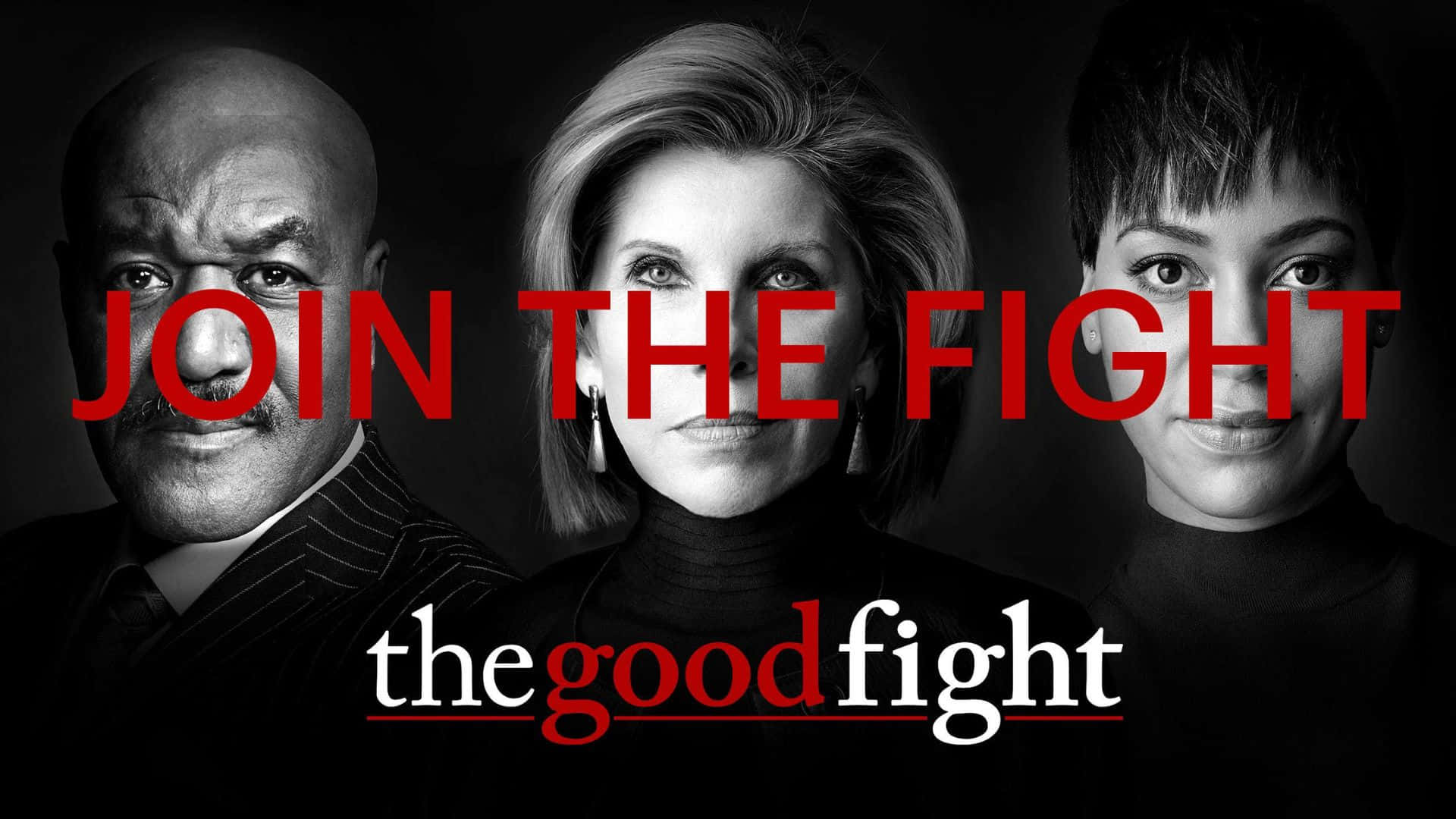 The Good Fight, red text, black background, Full HD Desktop Wallpaper