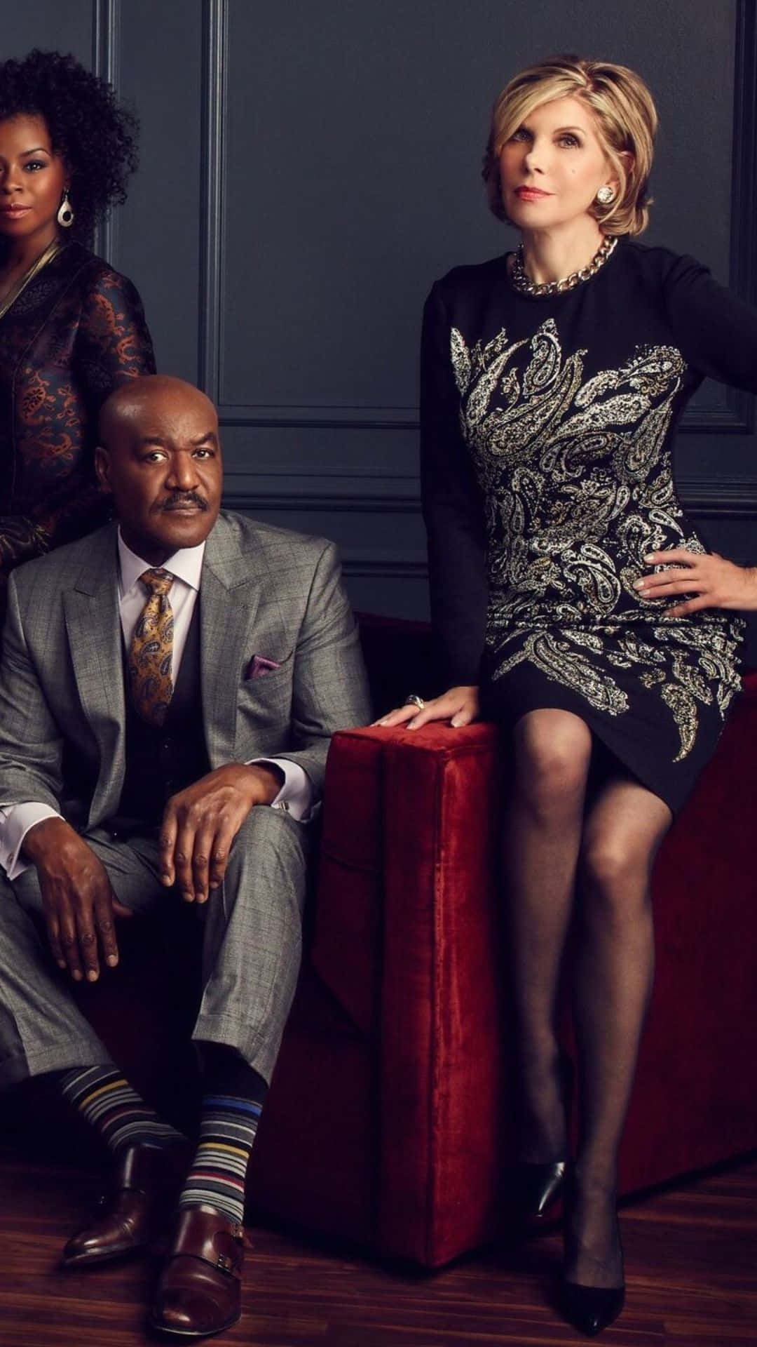 The Good Fight, cast pose, dark walls, Full HD Phone Wallpaper