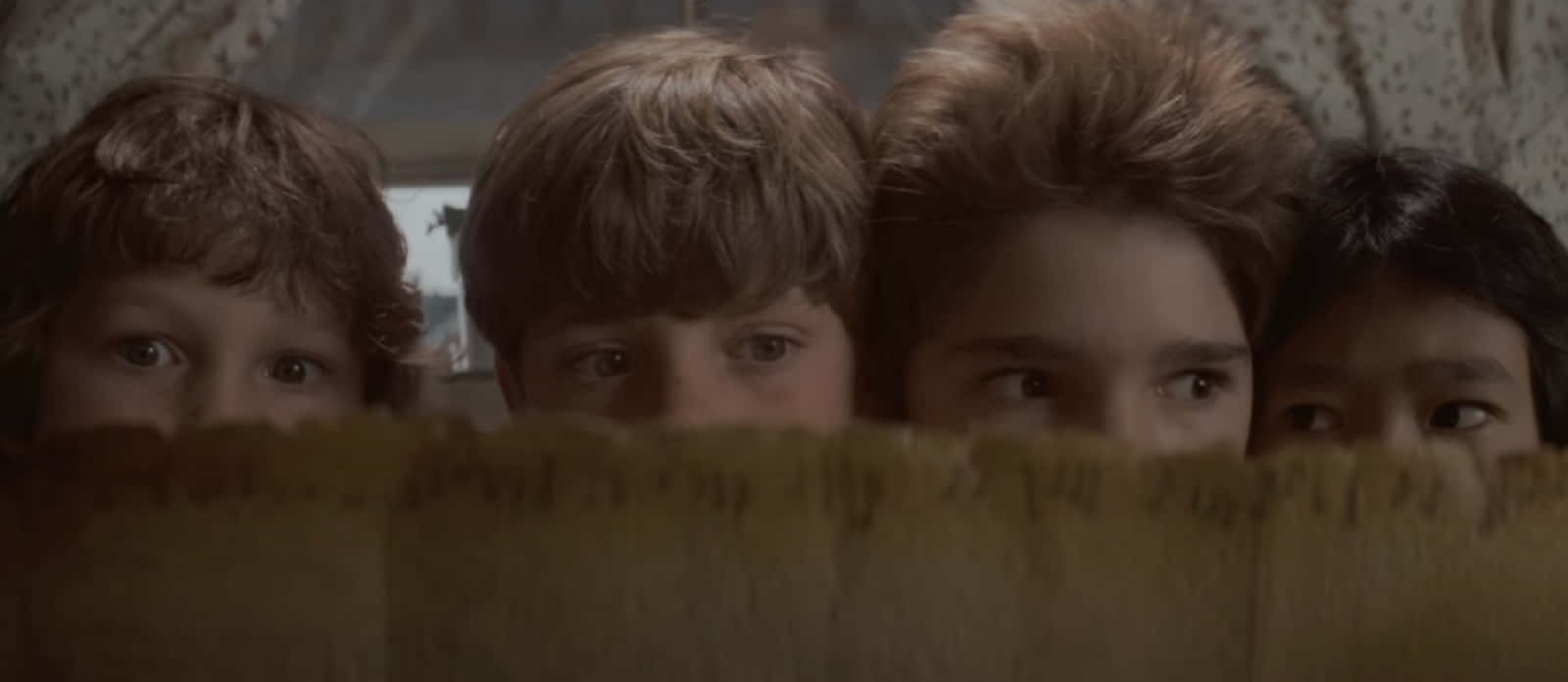 Goonies, children, fringed curtain, HD Desktop Wallpaper