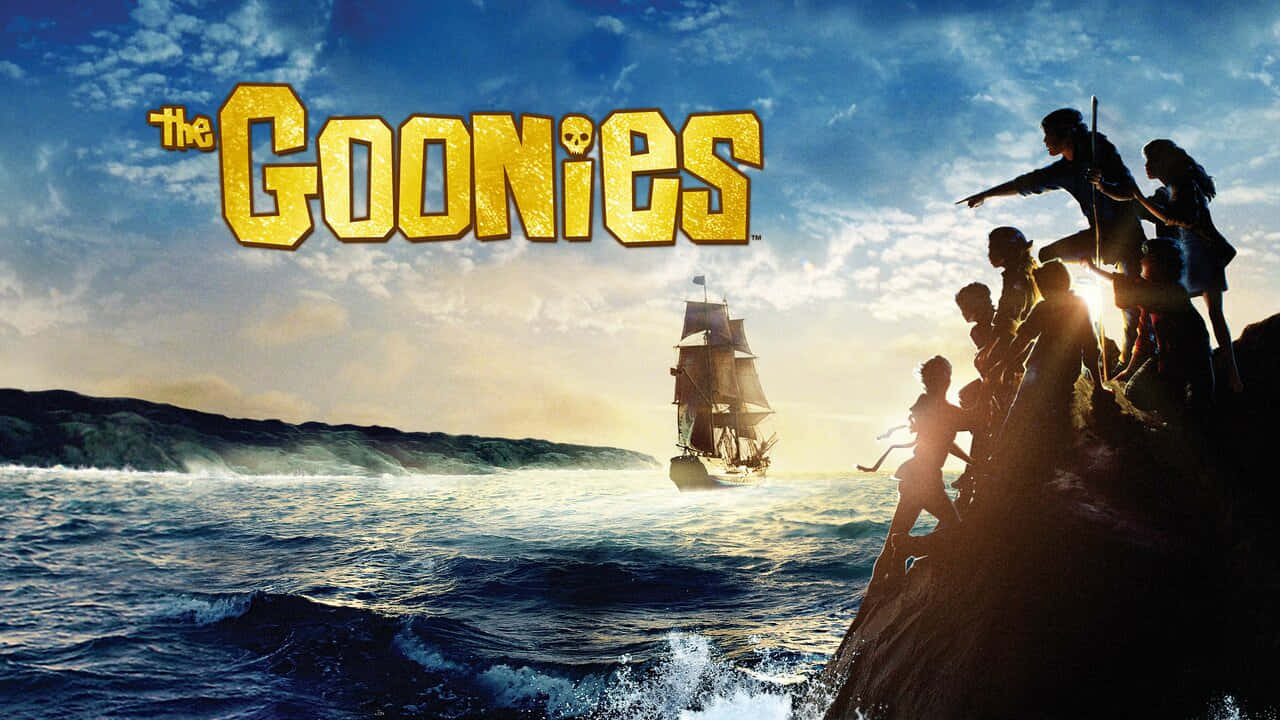 The Goonies, sailing ship, cliff, HD Desktop Wallpaper