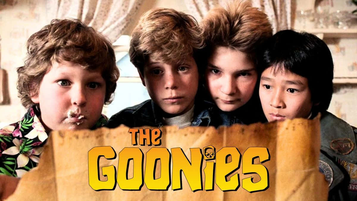 The Goonies, four young adventurers, torn parchment, SD Desktop Wallpaper