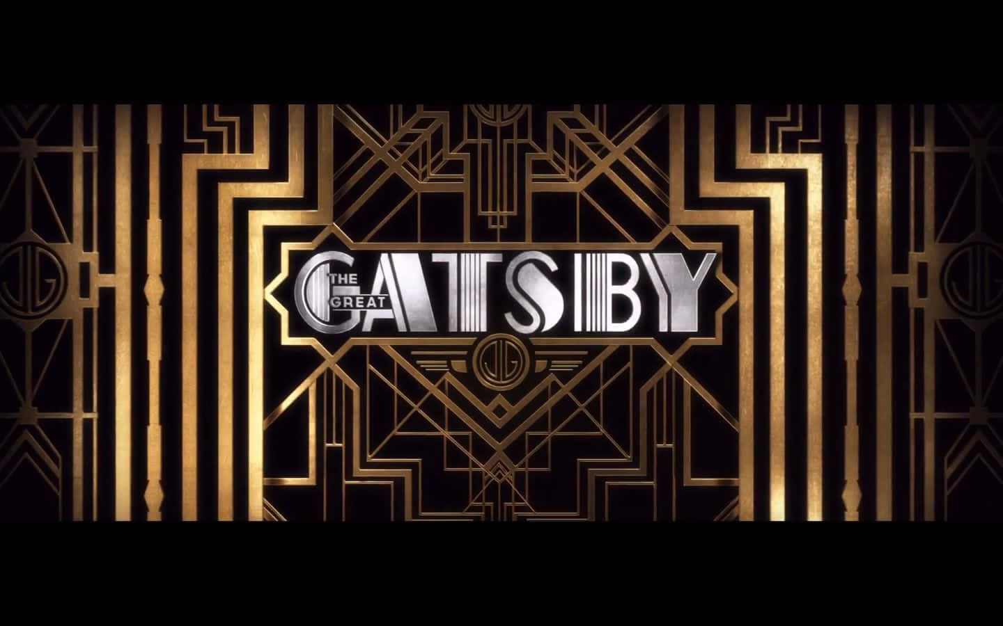 The Great Gatsby, silver letters, black background, HD Desktop Wallpaper