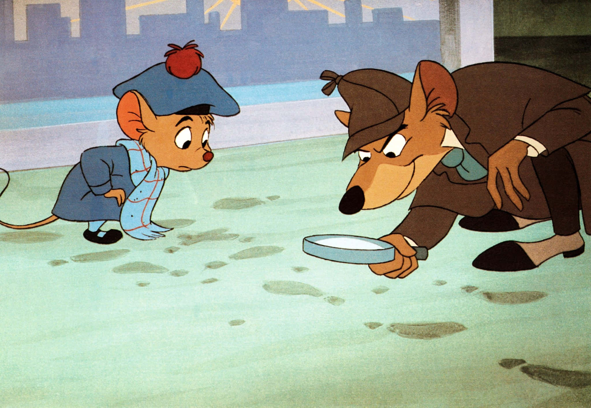 The Great Mouse Detective, animated mice, detective attire, Full HD Desktop Wallpaper