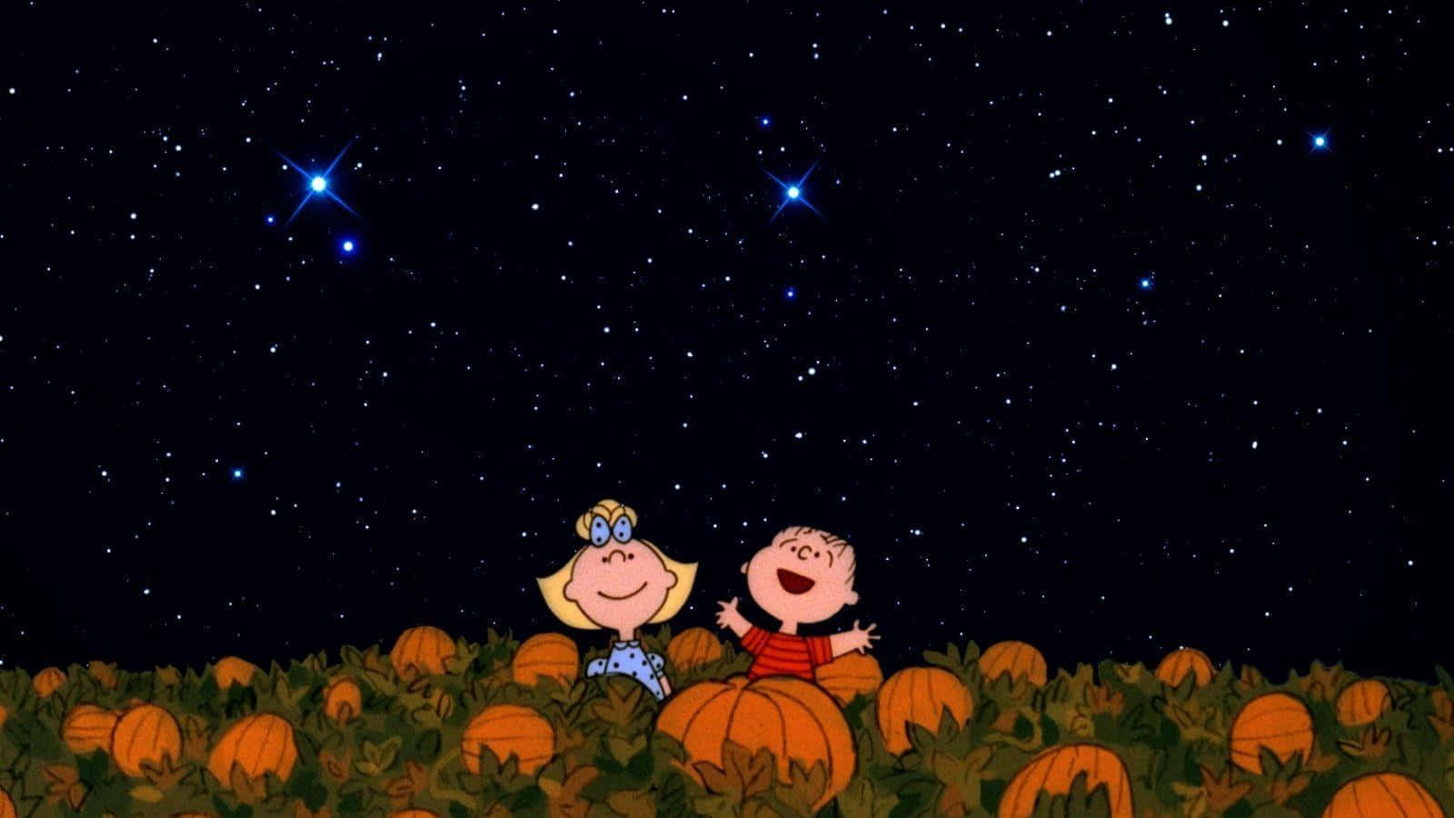 The Great Pumpkin, starry night sky, cartoon children, HD Desktop Wallpaper