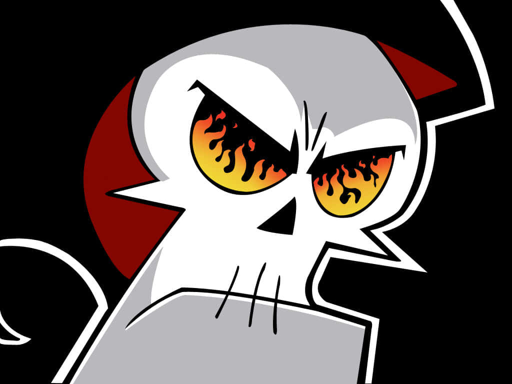 The Grim Adventures of Billy and Mandy, skull, fiery eyes, SD Desktop Wallpaper