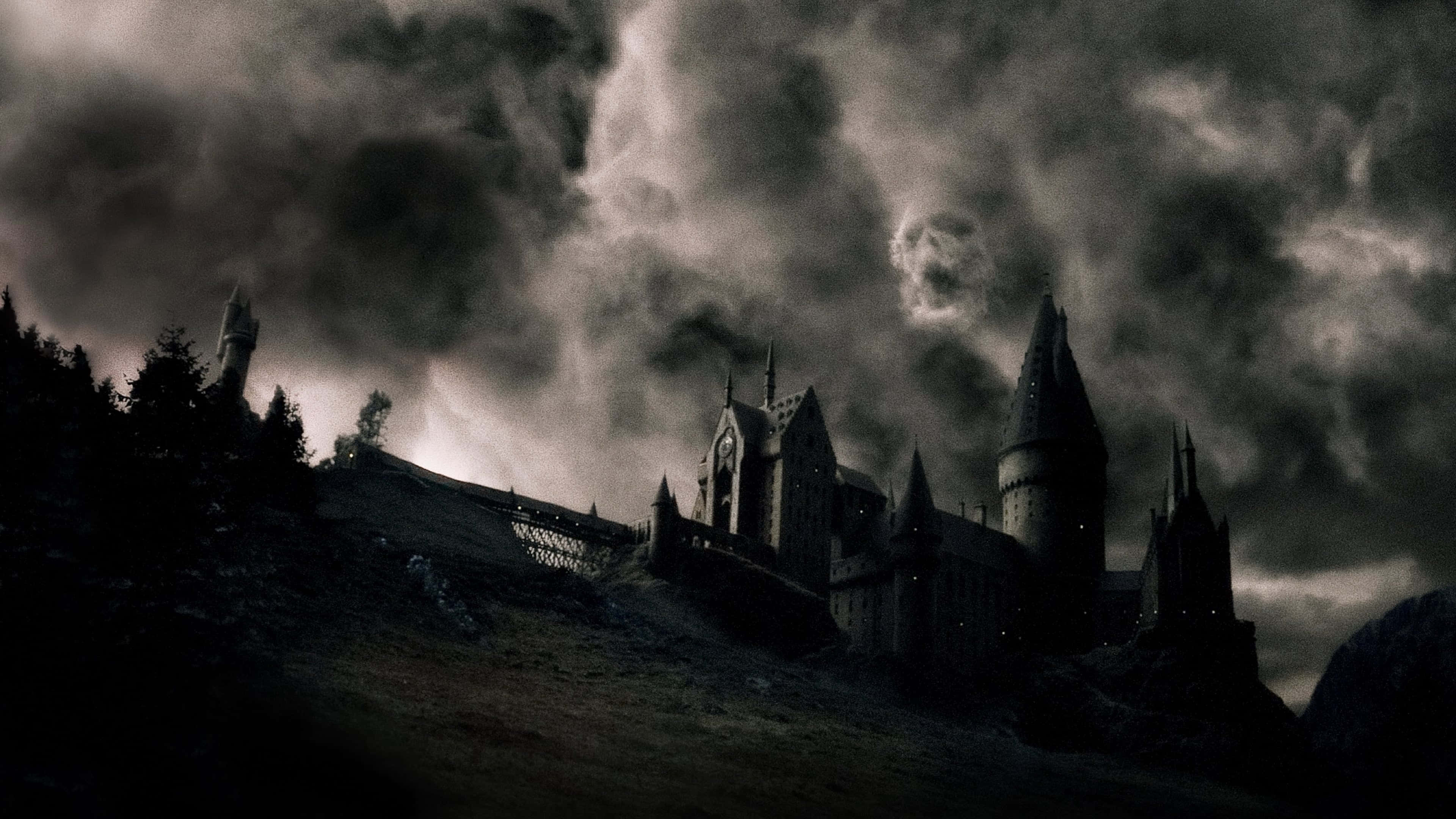 The Half-blood Prince, gothic castle, hill, 4K Desktop Wallpaper