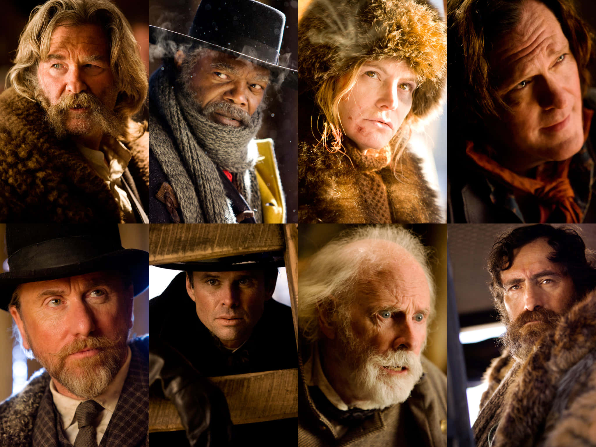 The Hateful Eight, period winter attire, fur-lined coats, Full HD Desktop Wallpaper