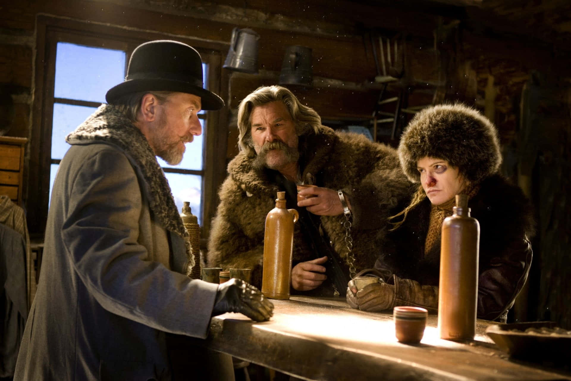 Hateful Eight, blizzard, fur-lined coats, Full HD Desktop Wallpaper