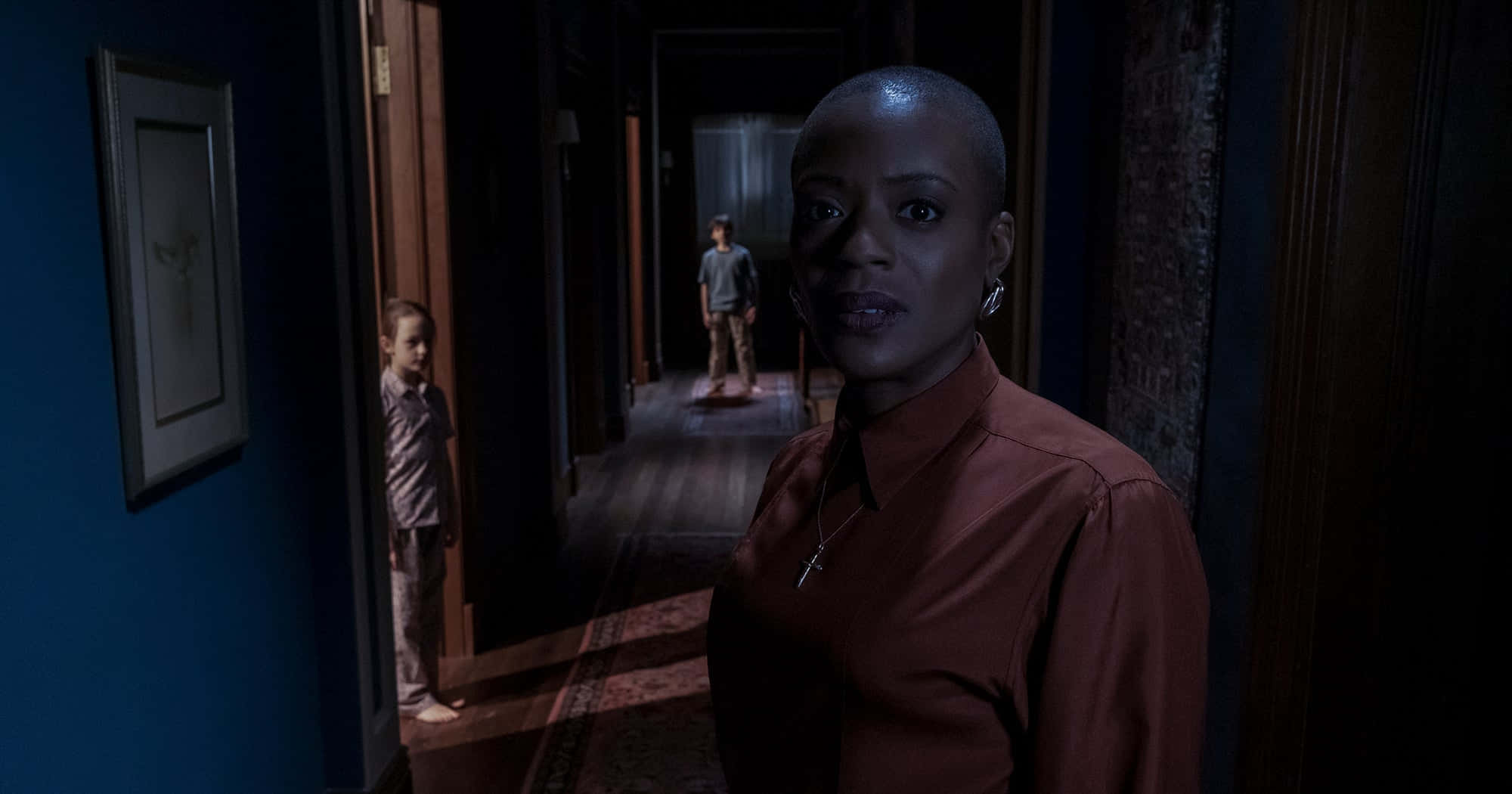 The Haunting of Bly Manor, red shirt, dim hallway, Full HD Desktop Wallpaper