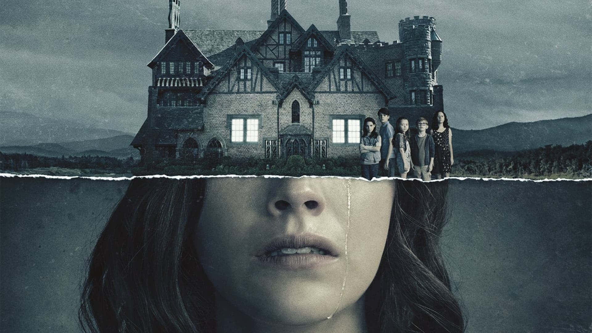 Bly Manor, gothic house, five figures, Full HD Desktop Wallpaper