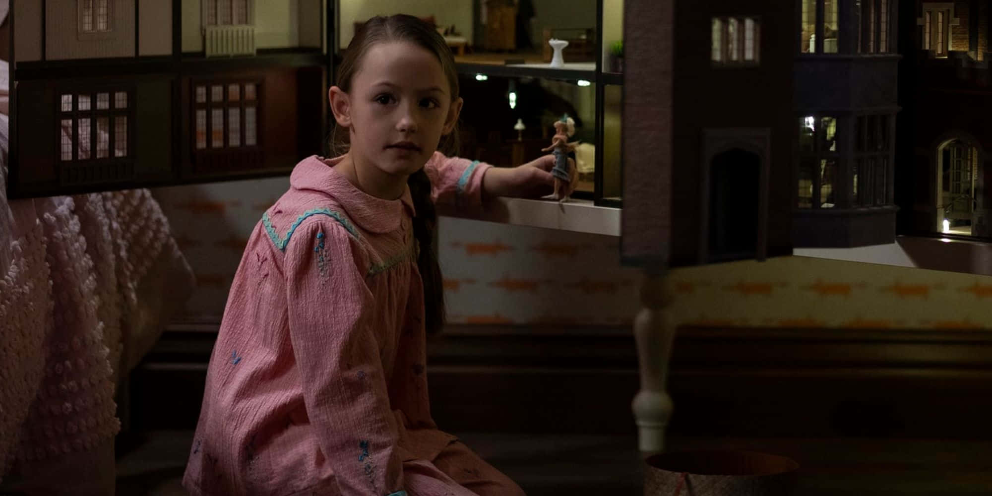 The Haunting of Bly Manor, pink pajamas, dimly lit room, Full HD Desktop Wallpaper