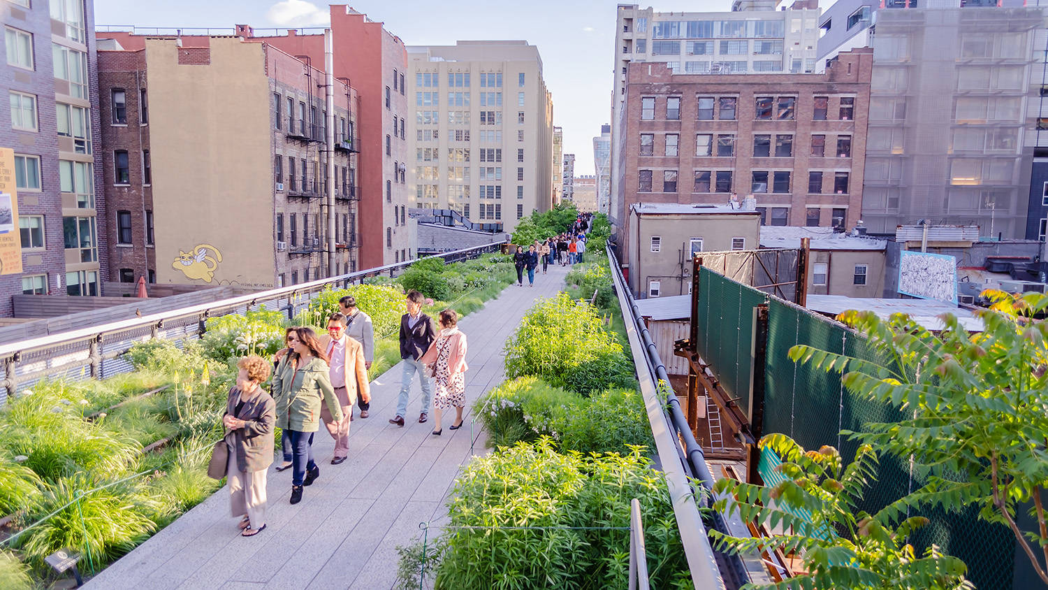 The High Line, elevated park, urban buildings, HD Desktop Wallpaper