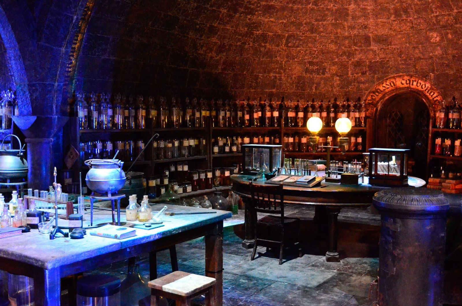 Hogwarts, potions class, medieval-style potion lab, HD Desktop Wallpaper