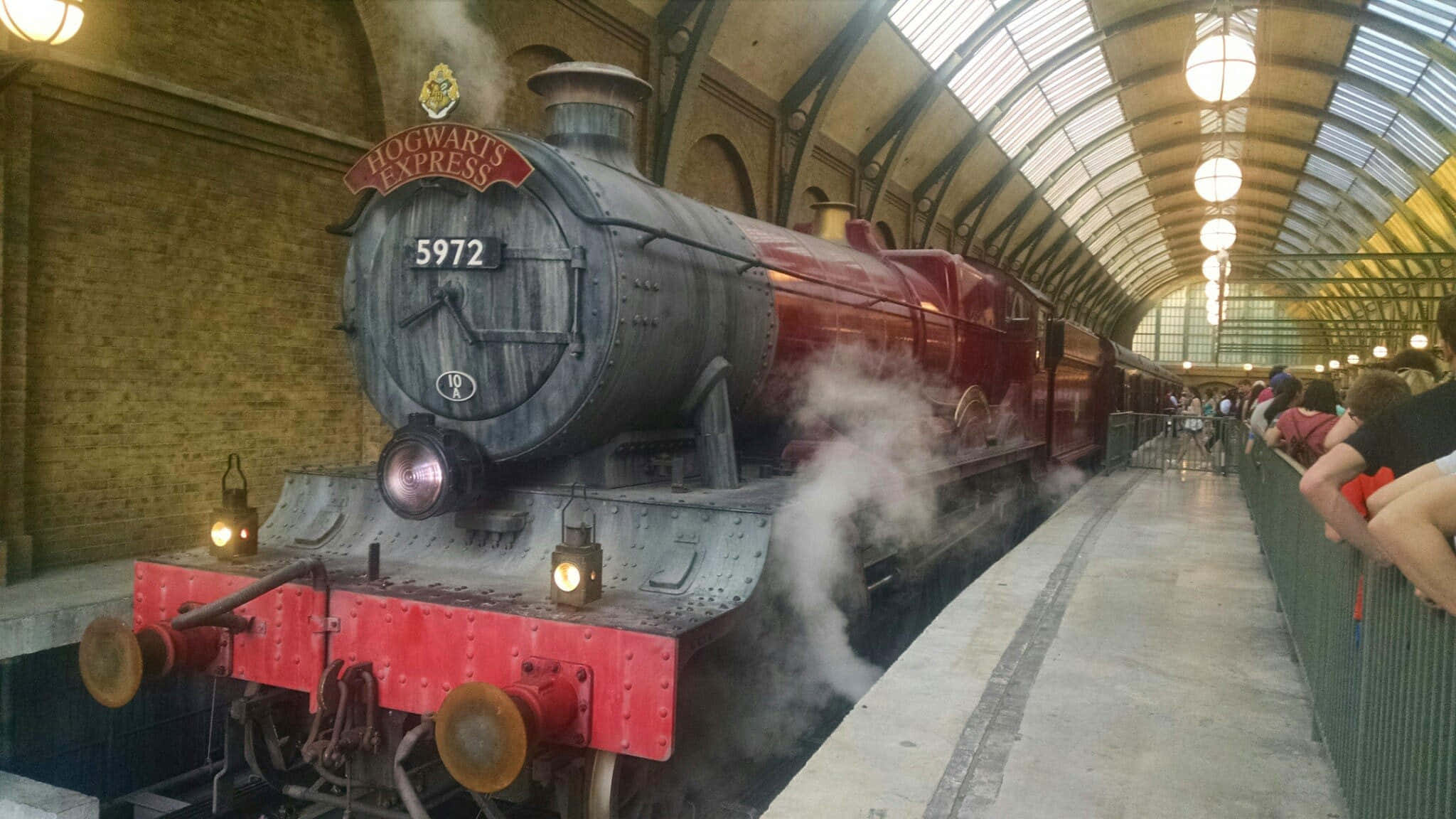 Hogwarts Express, red, steam train, Full HD Desktop Wallpaper
