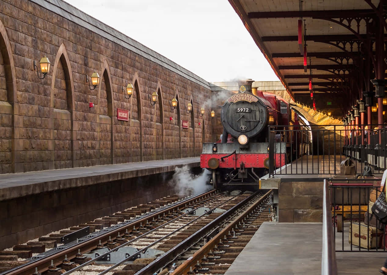 The Hogwarts Express Train, Hogwarts 5972, grand stone station platform, SD Desktop Wallpaper